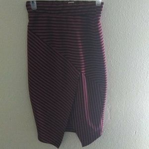 Red and Black stripped Skirt.